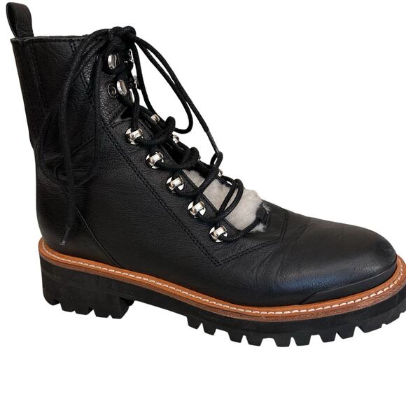 Marc Fisher Shoes - NWOB MARC FISHER LTD Women’s Izzie Shearling Leather Lug Sole Black Boots Sz. 8